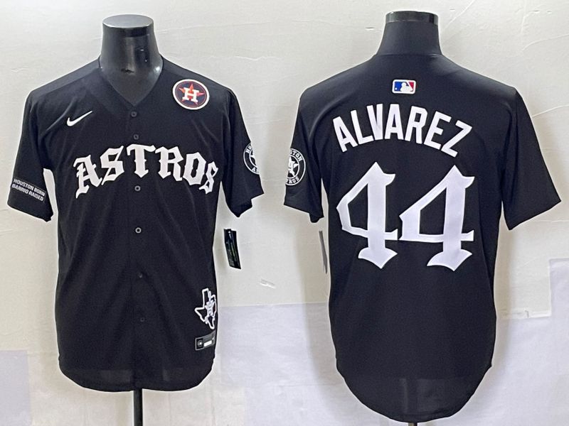 Men 2025 Houston Astros #44 Alvarez Black Seven generations Joint Name Nike MLB Jersey style 14